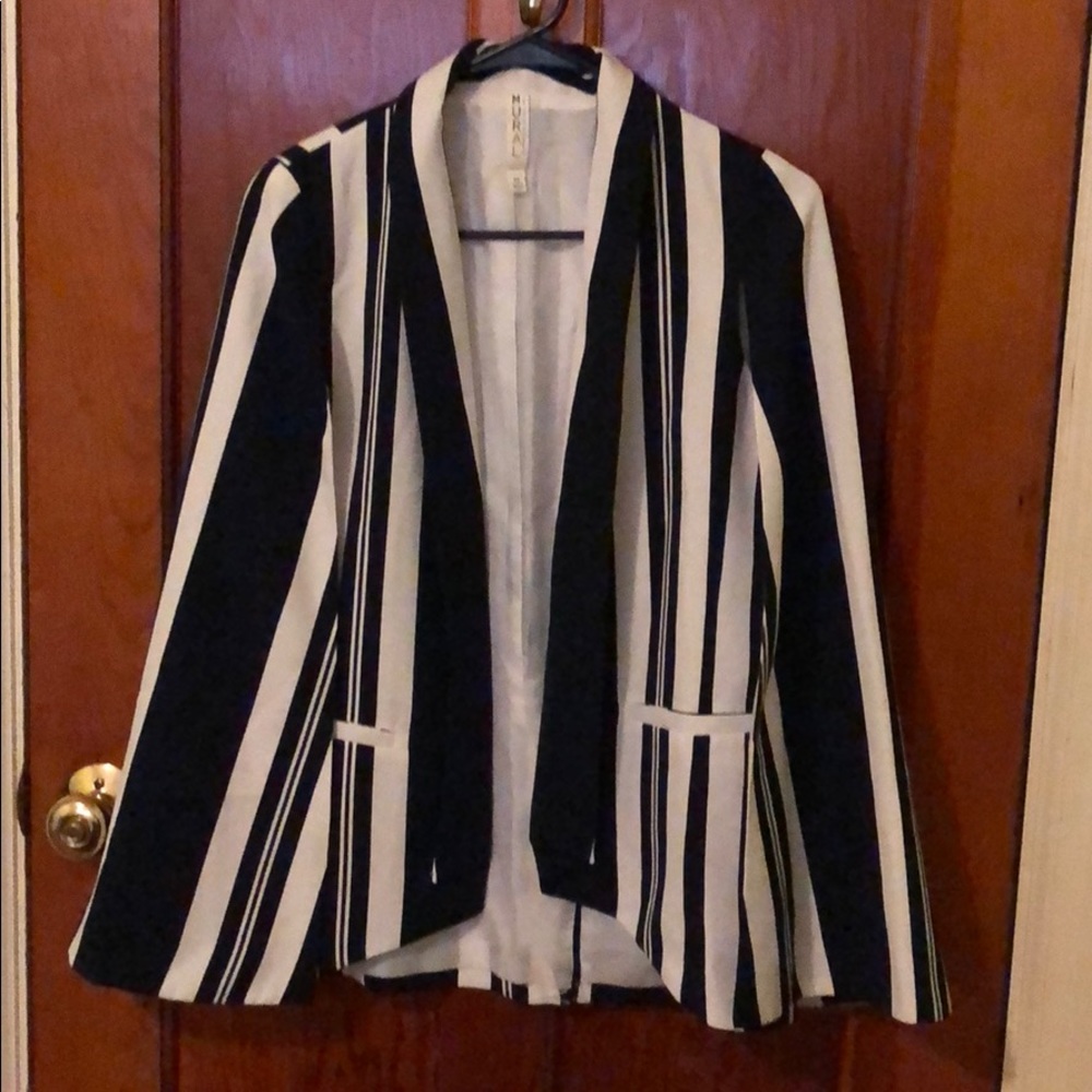 Blue striped blazer  open flare sleeves